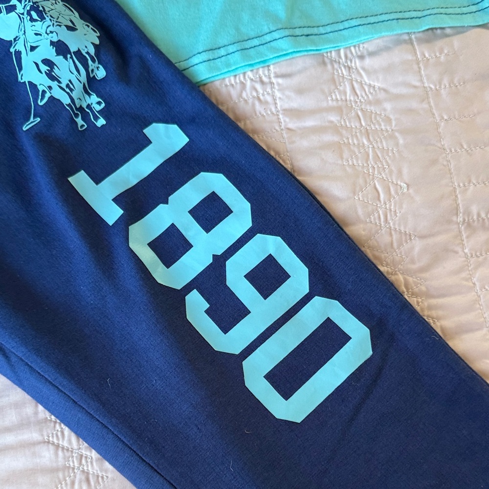 U.S. Polo Assn. Woman’s  Navy and Teal Jogger Pants and t shirt bundle - Picture 2 of 10